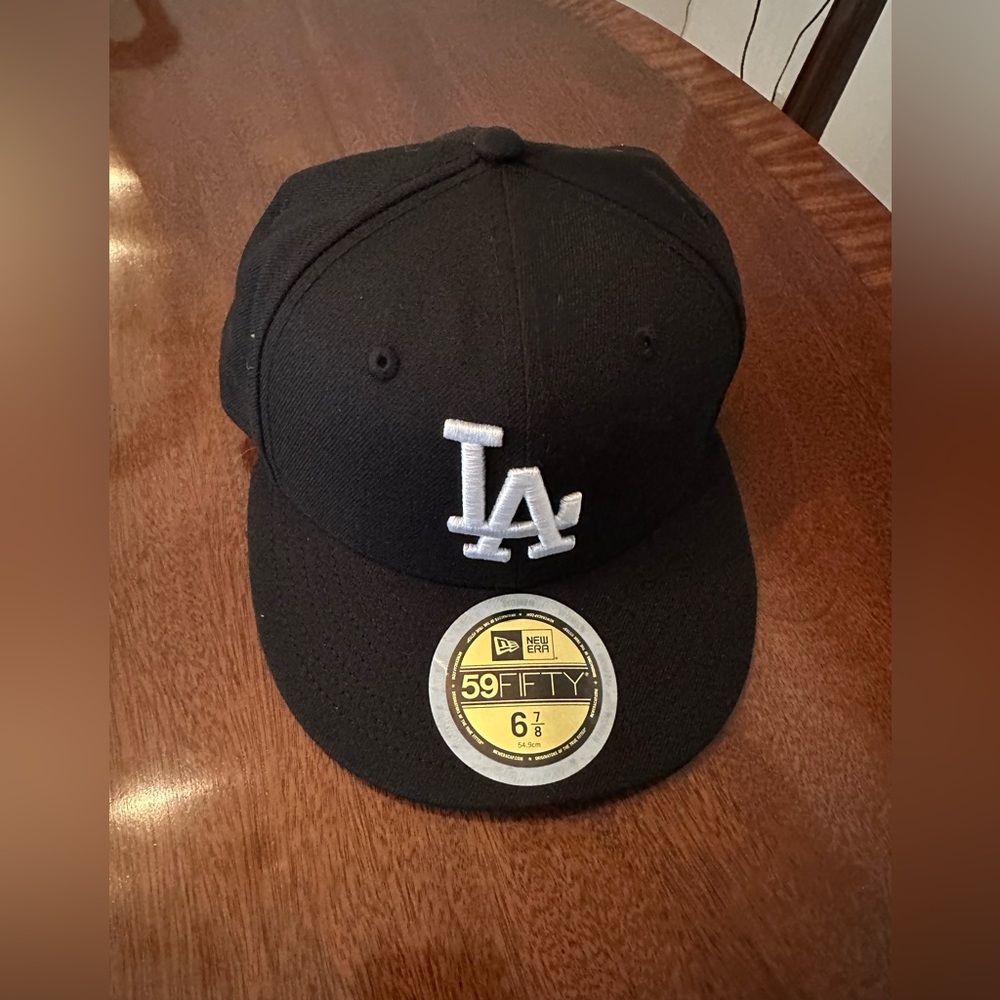 NWT New Era Los Angeles Dodgers LA 59 Fifty Fitted Baseball Hat Cap MLB Black 💙